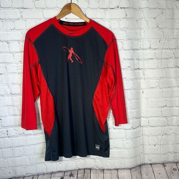 Nike Swingman NPC Pro Combat Men Baseball 3/4 Sleeve Shirt Dri-Fit 578313 L - Picture 1 of 9